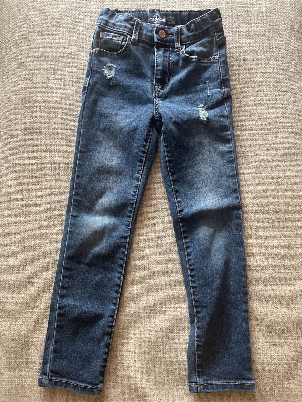 Jordache Dark Indigo Skinny Jeans with Light Distress